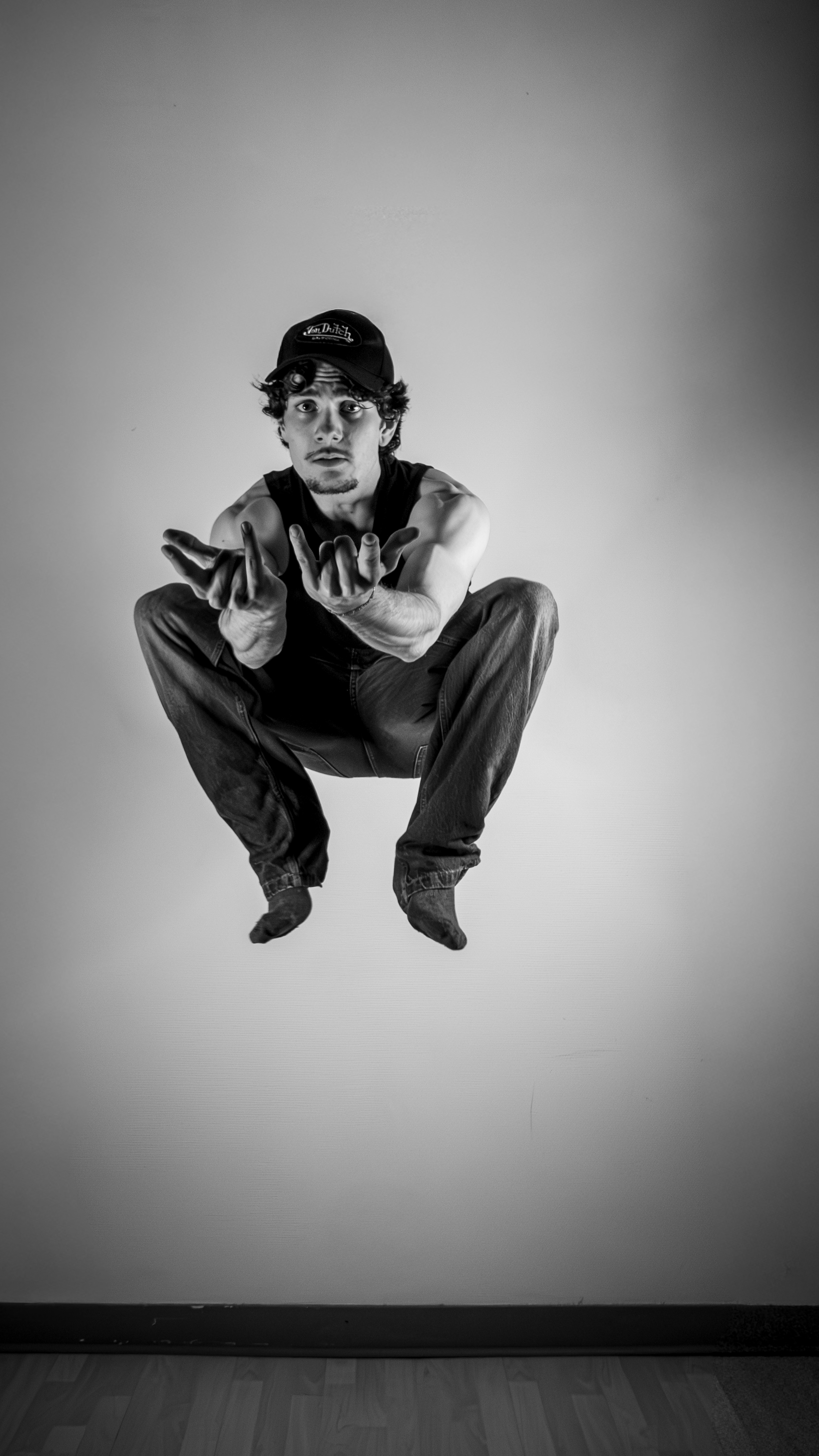 Photogrphie en studio d'un hommea